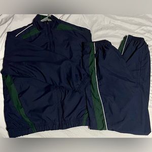Vintage SunRiver Clothing Co. Women’s Navy Blue / Green Tracksuit S